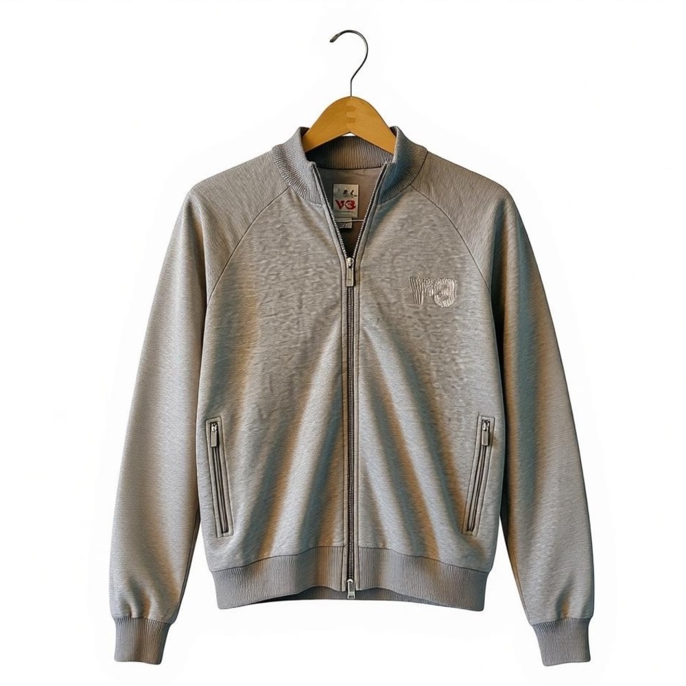 adidas Y-3 Gray Full-Zip Sweatshirt - Picture 2 of 7